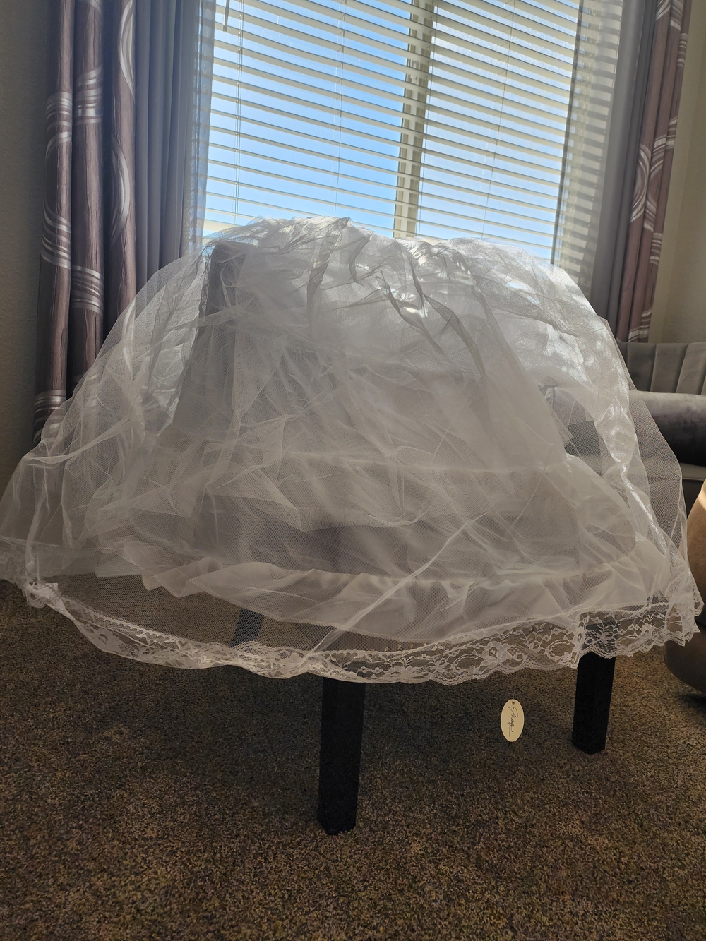 Crinoline/Hoop White Lace Trim Tulle